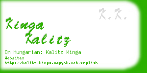 kinga kalitz business card
